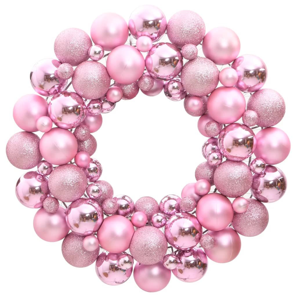 Christmas Wreath Pink 45 cm Polystyrene - OLBRIT