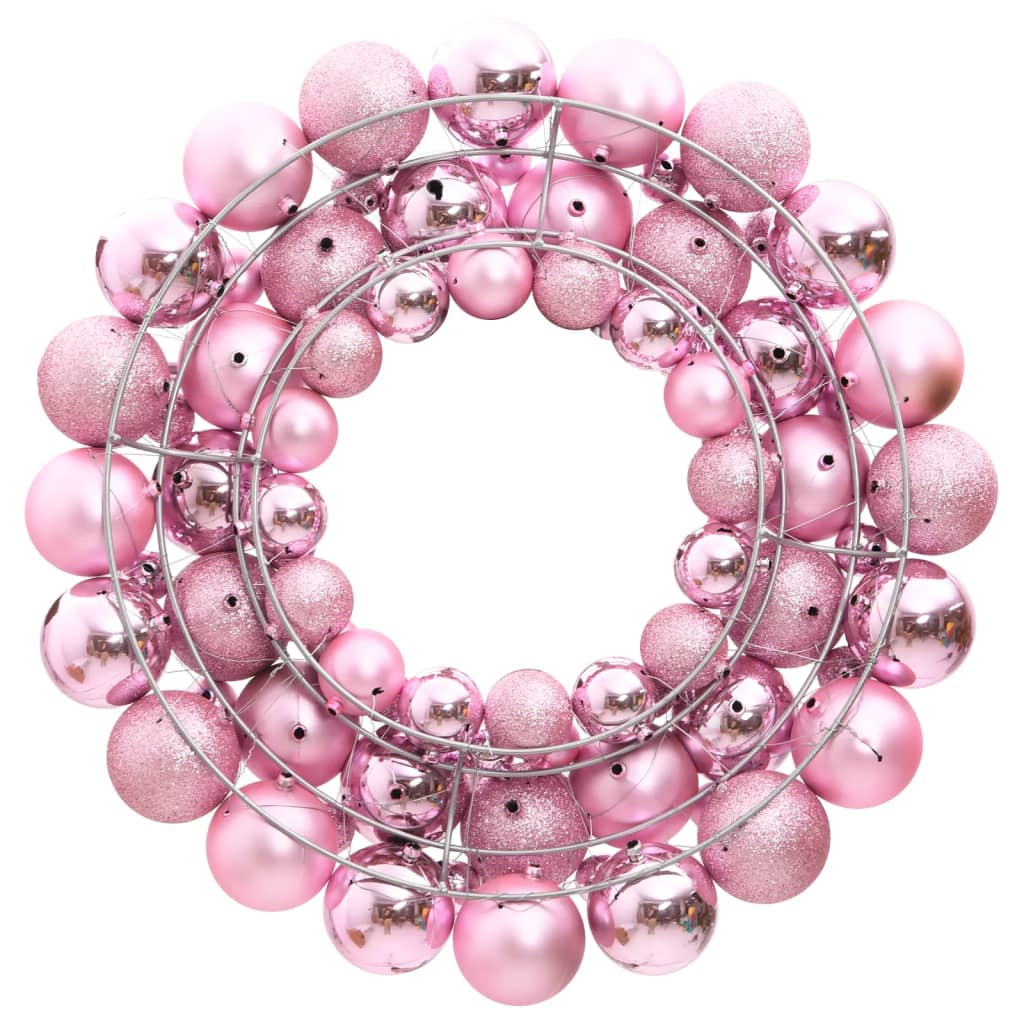 Christmas Wreath Pink 45 cm Polystyrene - OLBRIT