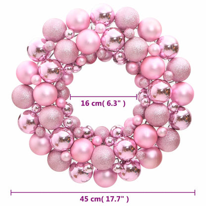 Christmas Wreath Pink 45 cm Polystyrene - OLBRIT