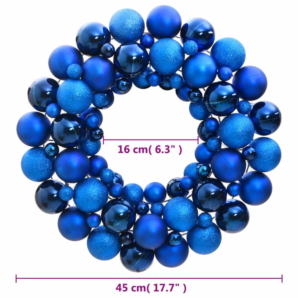 Christmas Wreath Blue 45 cm Polystyrene - OLBRIT