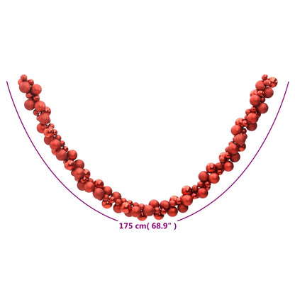 Christmas Balls Garland Red 175 cm Polystyrene - OLBRIT