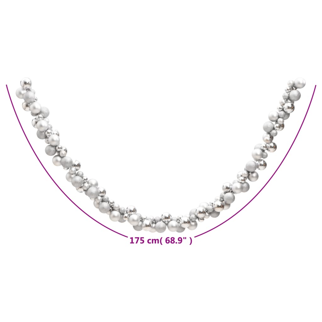 Christmas Balls Garland Silver 175 cm Polystyrene - OLBRIT