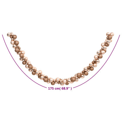 Christmas Balls Garland Rose Gold 175 cm Polystyrene - OLBRIT