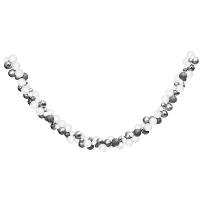 Christmas Balls Garland White and Grey 175 cm Polystyrene - OLBRIT