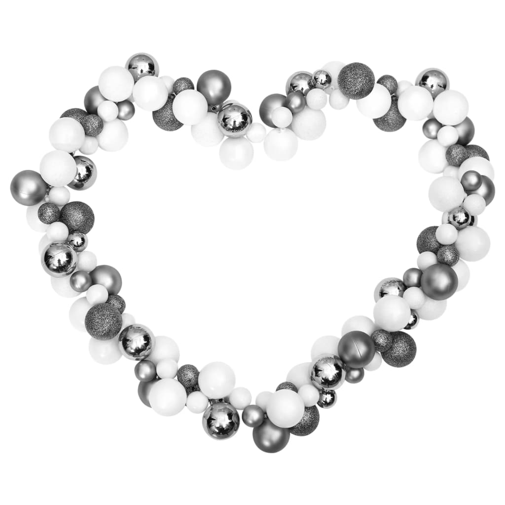 Christmas Balls Garland White and Grey 175 cm Polystyrene - OLBRIT