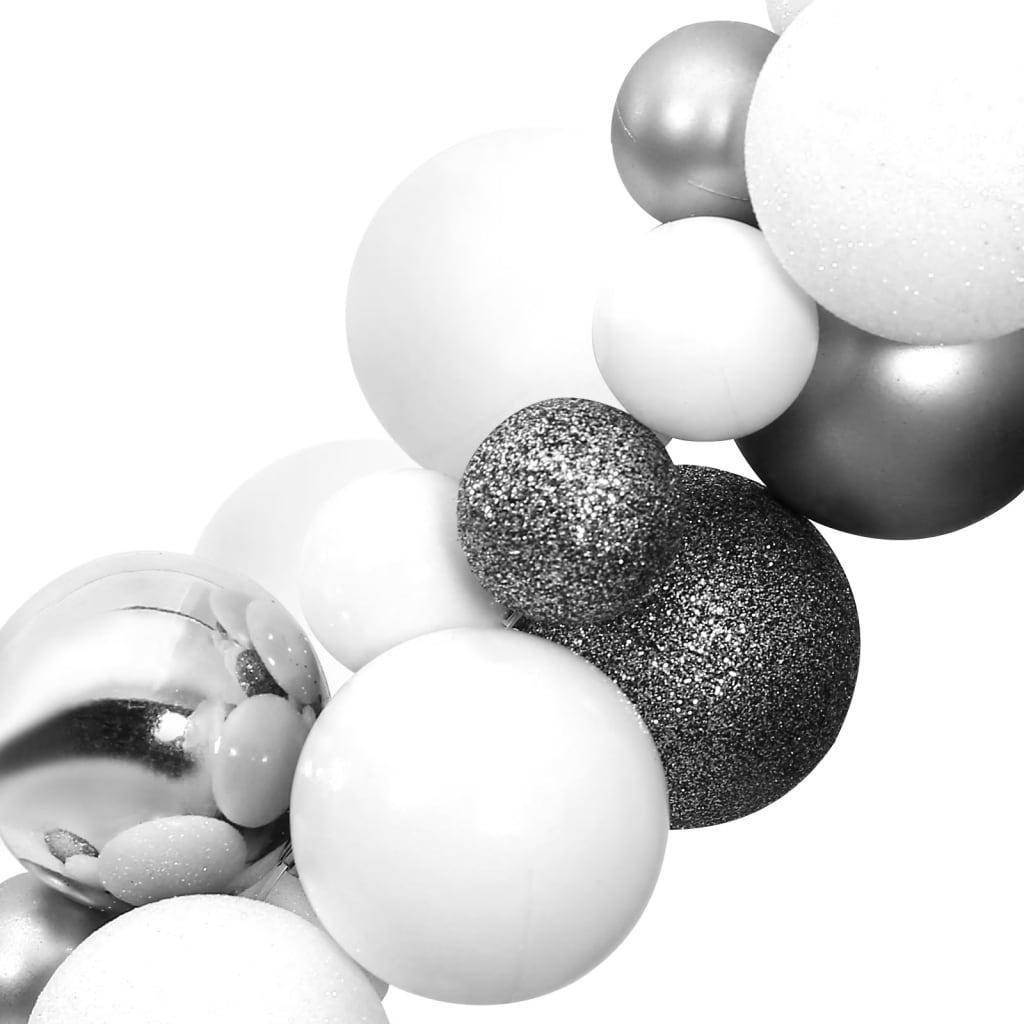 Christmas Balls Garland White and Grey 175 cm Polystyrene - OLBRIT