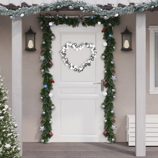 Christmas Balls Garland White and Grey 175 cm Polystyrene - OLBRIT