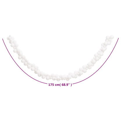 Christmas Balls Garland White 175 cm Polystyrene - OLBRIT