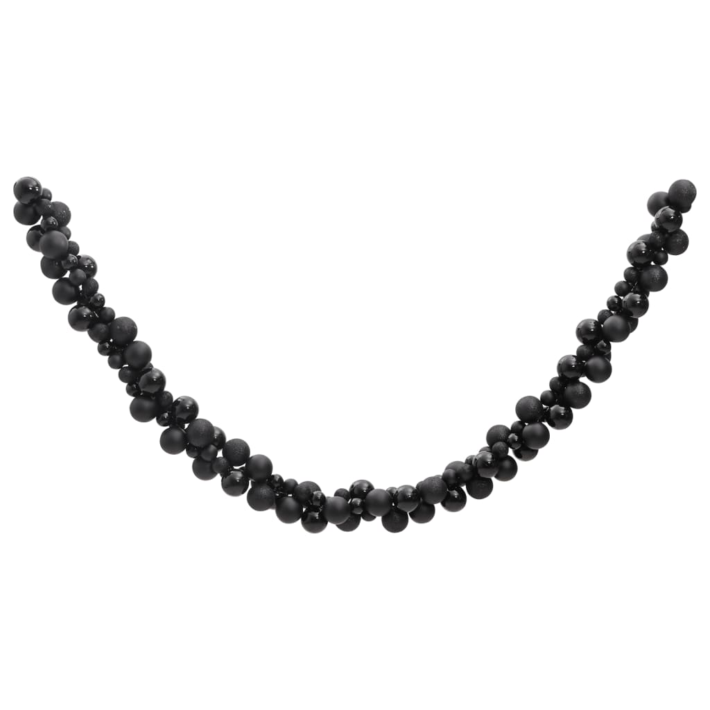Christmas Balls Garland Black 175 cm Polystyrene - OLBRIT