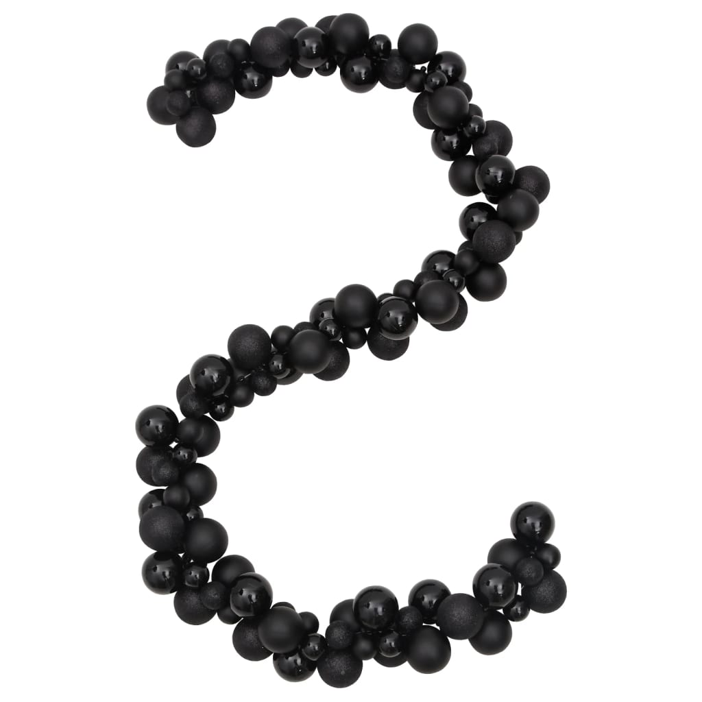 Christmas Balls Garland Black 175 cm Polystyrene - OLBRIT