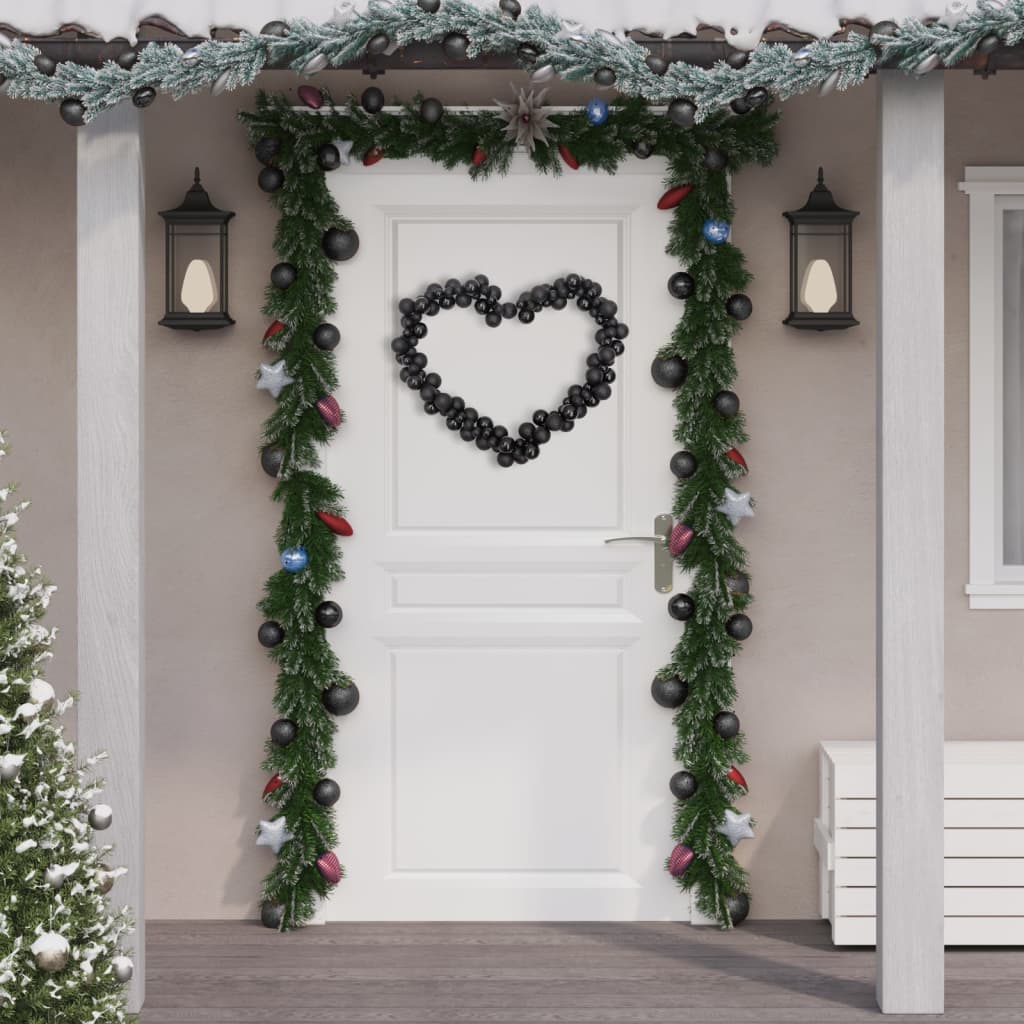 Christmas Balls Garland Black 175 cm Polystyrene - OLBRIT