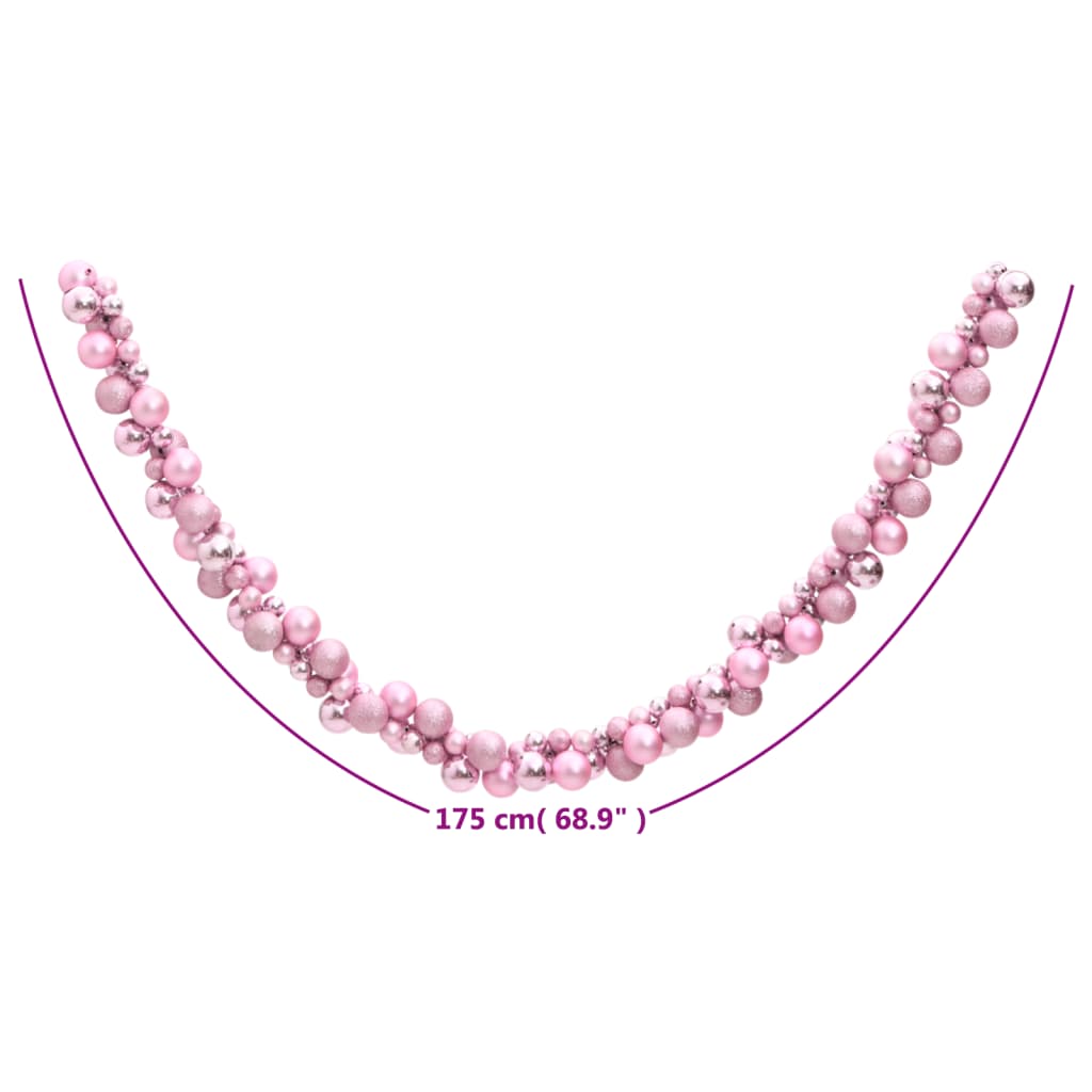 Christmas Balls Garland Pink 175 cm Polystyrene - OLBRIT