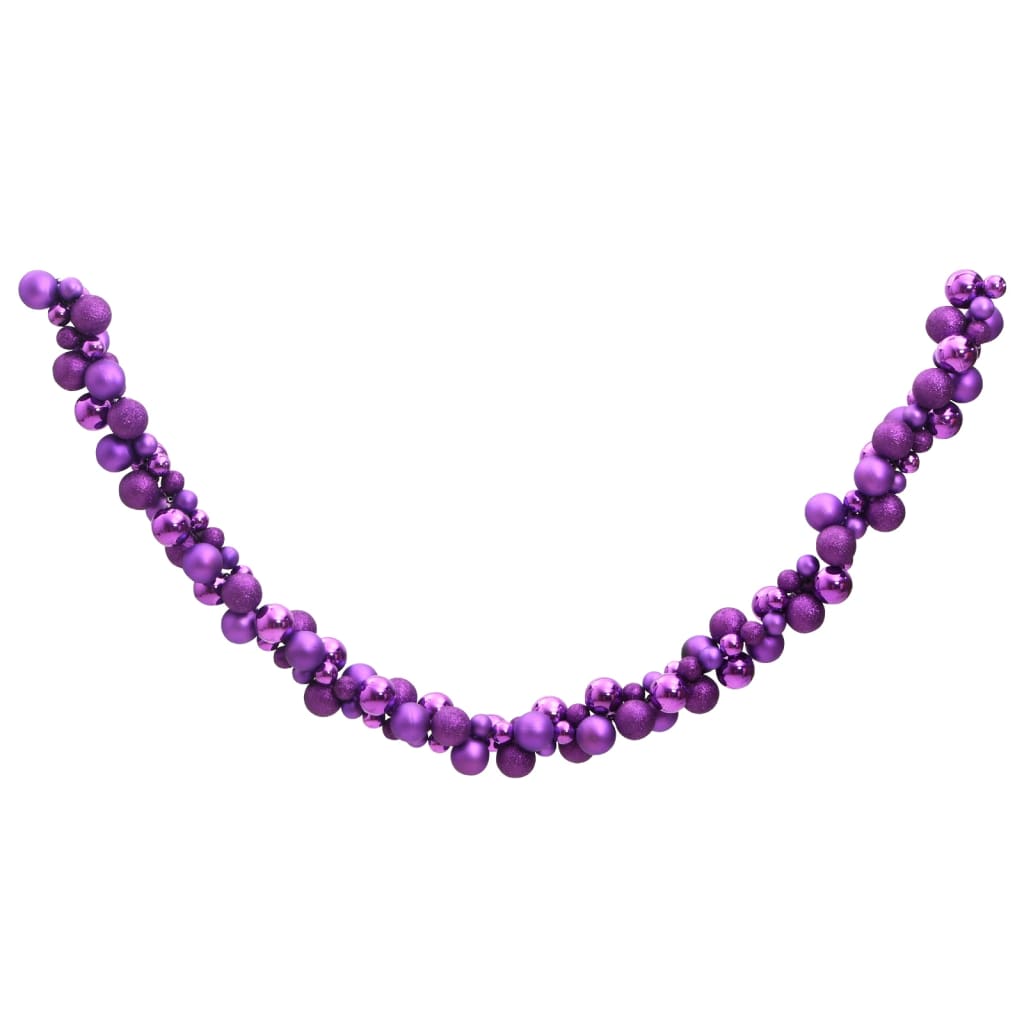 Christmas Balls Garland Purple 175 cm Polystyrene - OLBRIT