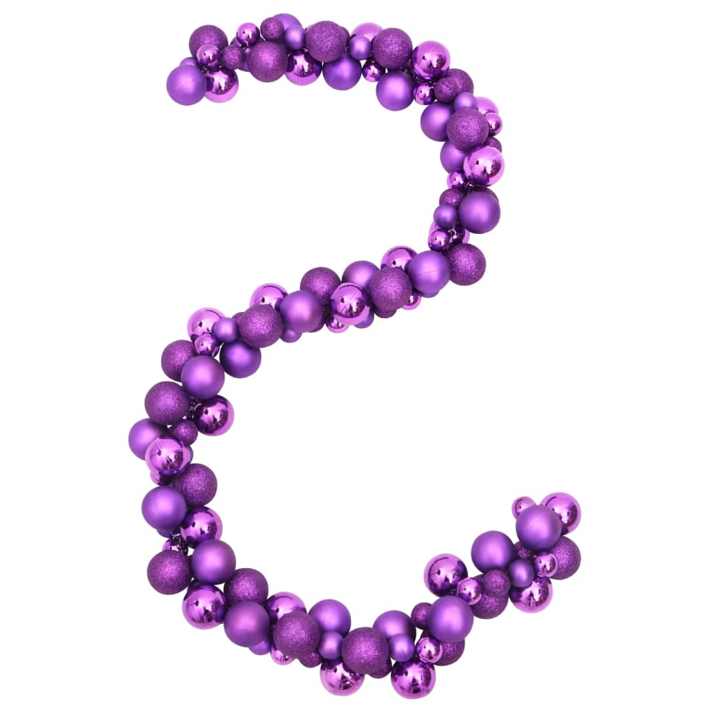 Christmas Balls Garland Purple 175 cm Polystyrene - OLBRIT