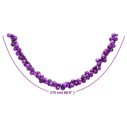 Christmas Balls Garland Purple 175 cm Polystyrene - OLBRIT