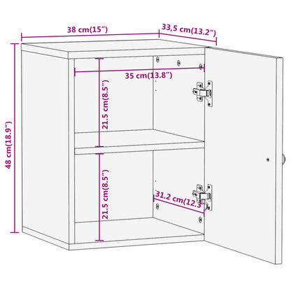 Bathroom Wall Cabinet Brown and Black Solid Wood Mango - OLBRIT