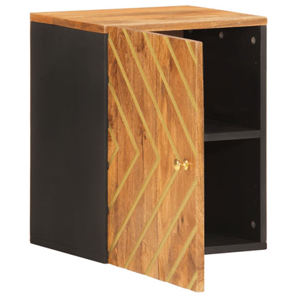 Bathroom Wall Cabinet Brown and Black Solid Wood Mango - OLBRIT