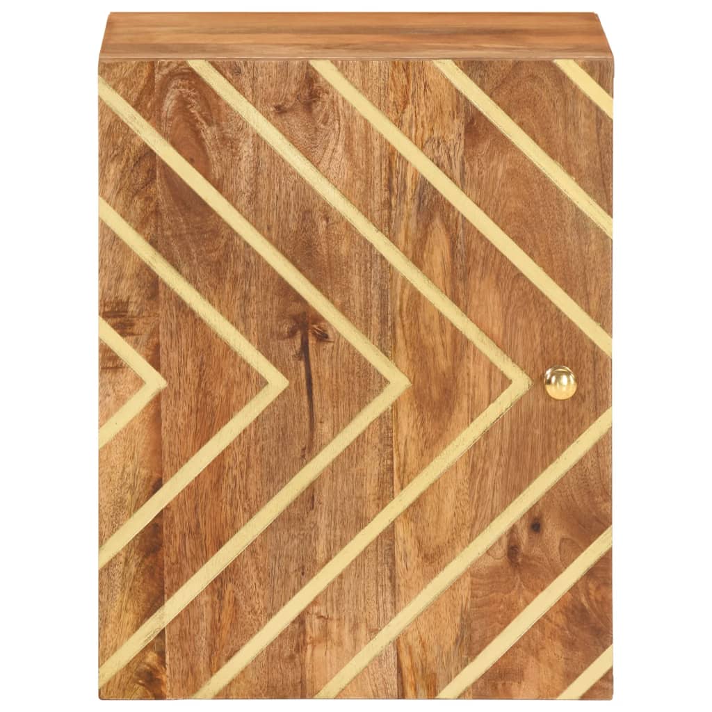 Bathroom Wall Cabinet Brown and Black Solid Wood Mango - OLBRIT