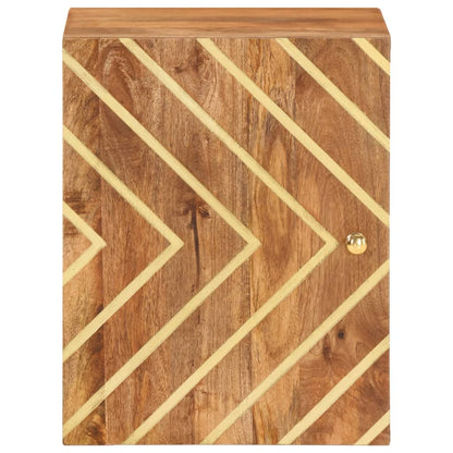 Bathroom Wall Cabinet Brown and Black Solid Wood Mango - OLBRIT