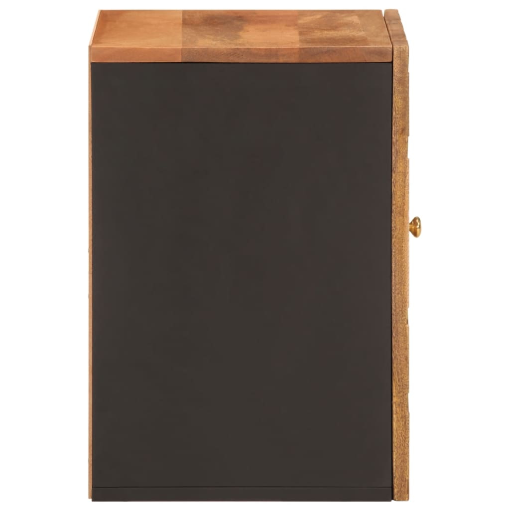 Bathroom Wall Cabinet Brown and Black Solid Wood Mango - OLBRIT