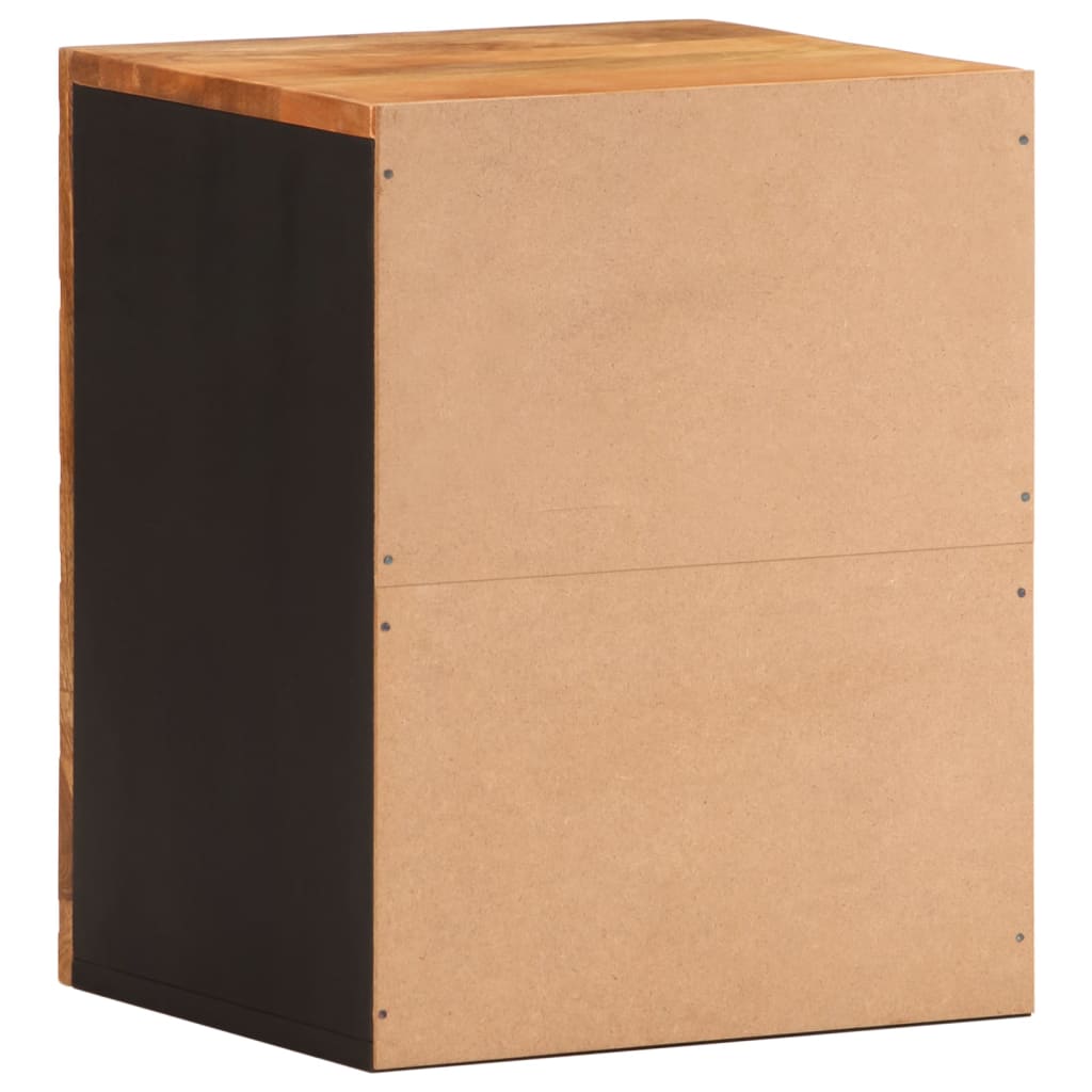 Bathroom Wall Cabinet Brown and Black Solid Wood Mango - OLBRIT