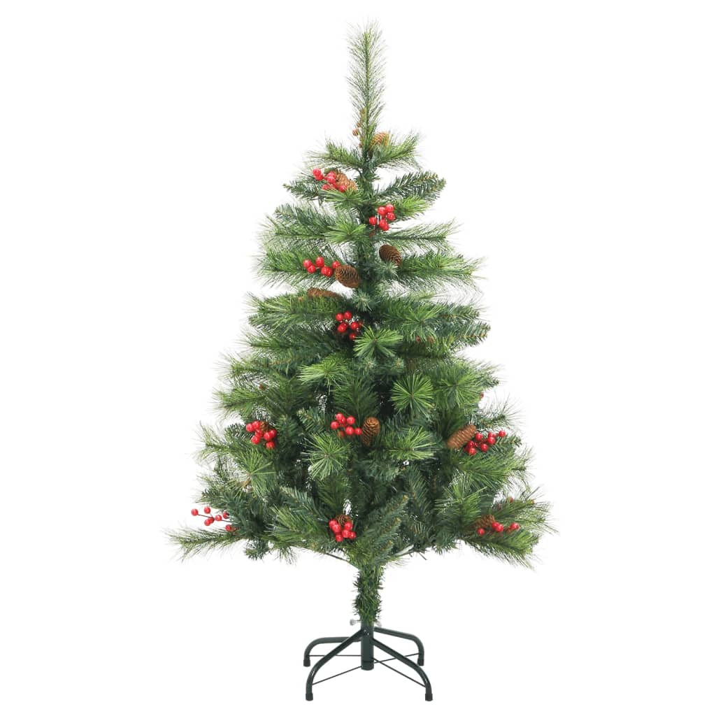Artificial Hinged Christmas Tree with Cones and Berries 150 cm - OLBRIT