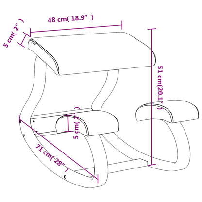 vidaXL Kneeling Chair Brown 48x71x51 cm Birch Plywood - OLBRIT