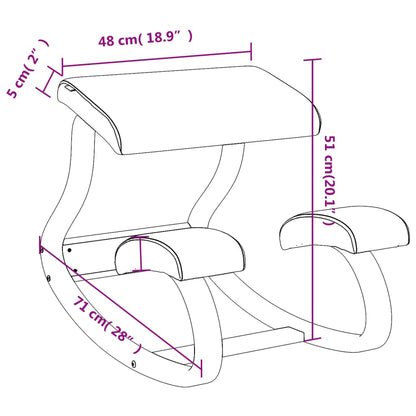 vidaXL Kneeling Chair Cream 48x71x51 cm Birch Plywood - OLBRIT