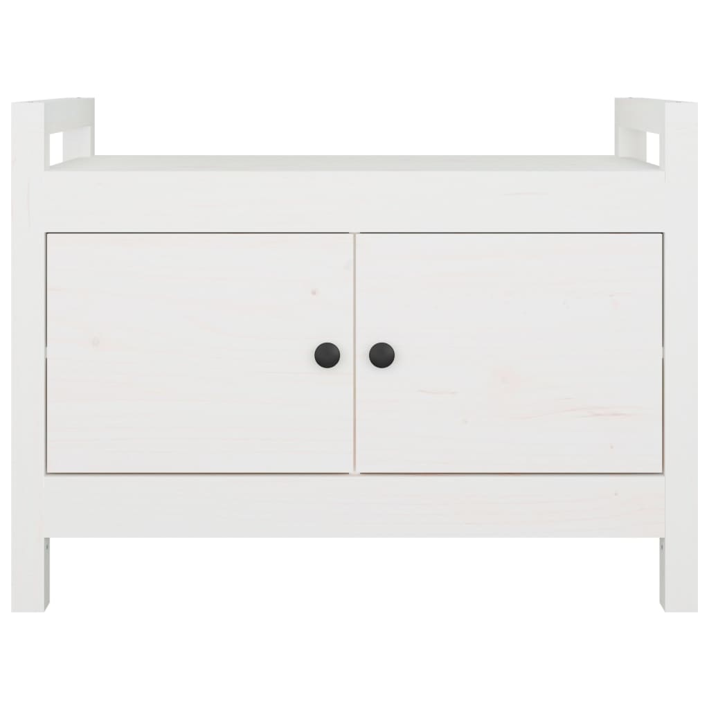 Hall Bench White 80x40x60 cm Solid Wood Pine - OLBRIT
