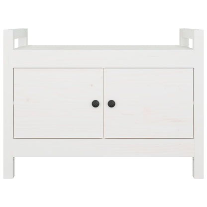 Hall Bench White 80x40x60 cm Solid Wood Pine - OLBRIT