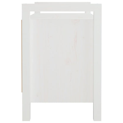 Hall Bench White 80x40x60 cm Solid Wood Pine - OLBRIT