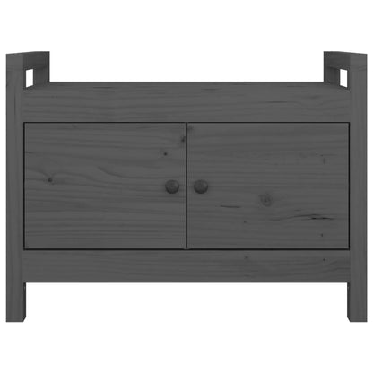 Hall Bench Grey 80x40x60 cm Solid Wood Pine - OLBRIT