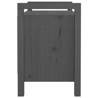 Hall Bench Grey 80x40x60 cm Solid Wood Pine - OLBRIT