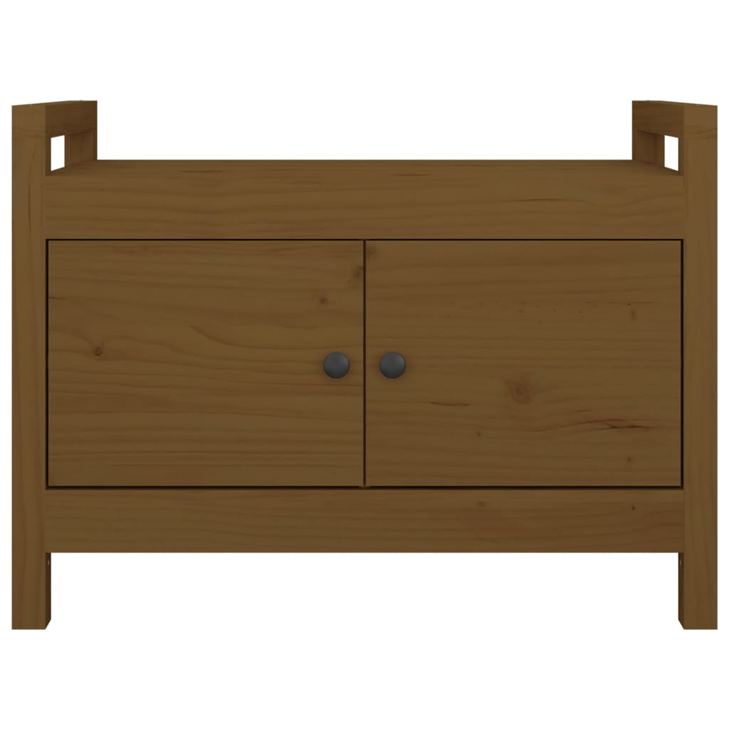 Hall Bench Honey Brown 80x40x60 cm Solid Wood Pine - OLBRIT