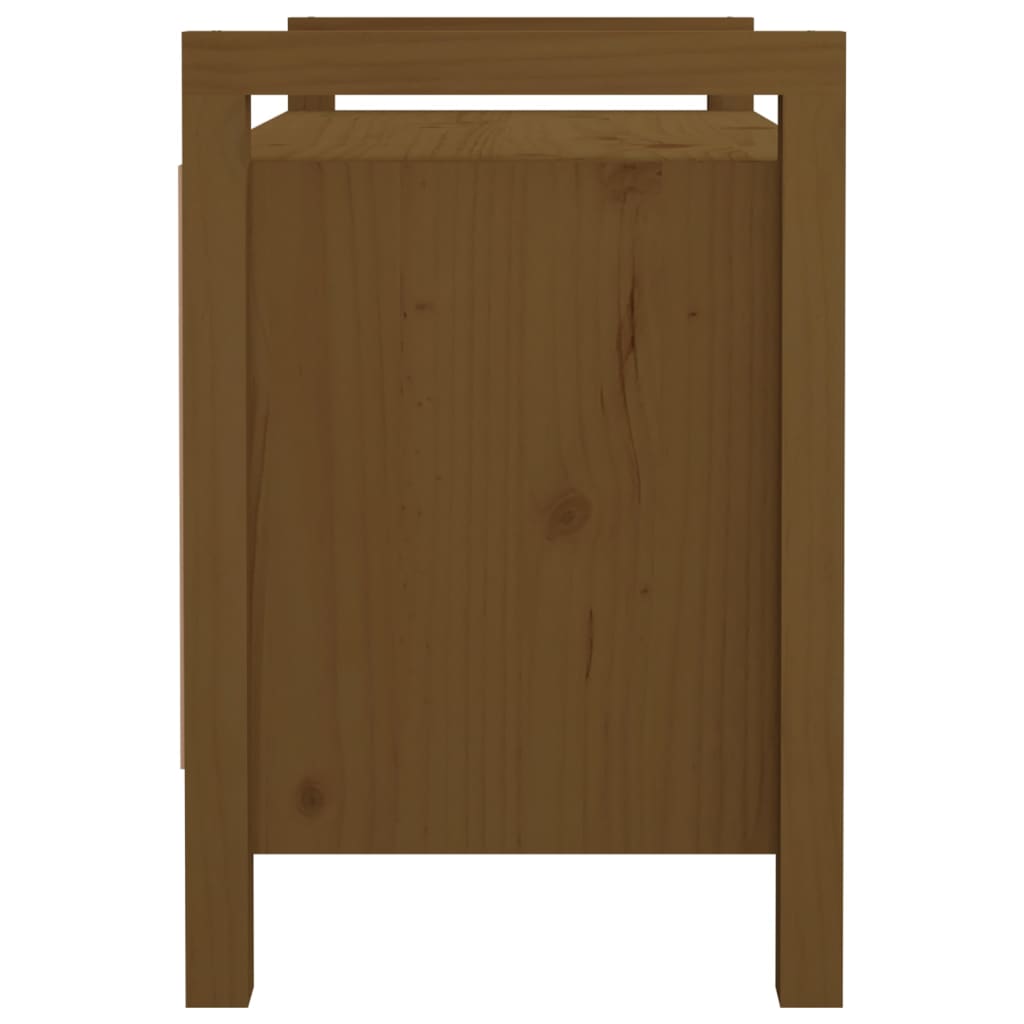 Hall Bench Honey Brown 80x40x60 cm Solid Wood Pine - OLBRIT