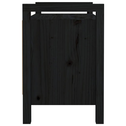 Hall Bench Black 80x40x60 cm Solid Wood Pine - OLBRIT