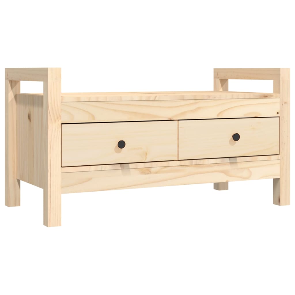 Hall Bench 80x40x43 cm Solid Wood Pine - OLBRIT