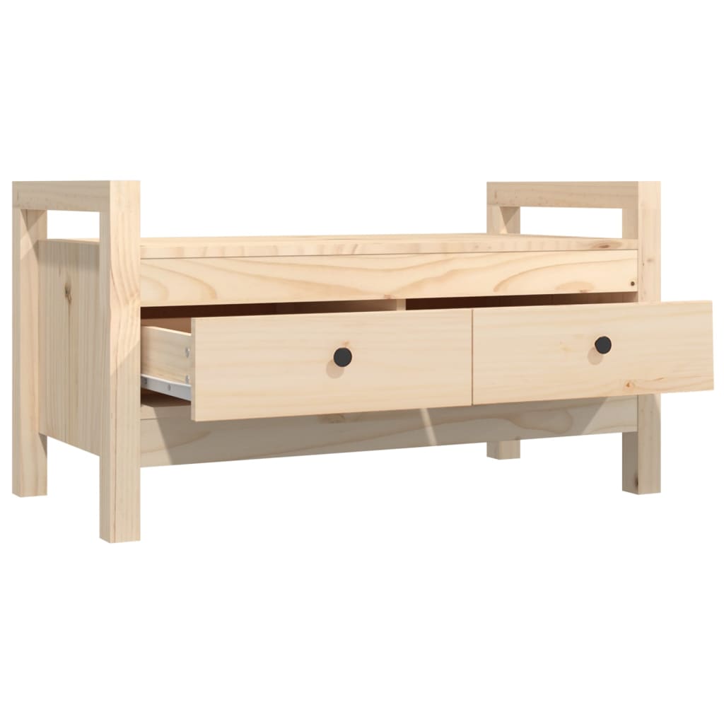 Hall Bench 80x40x43 cm Solid Wood Pine - OLBRIT