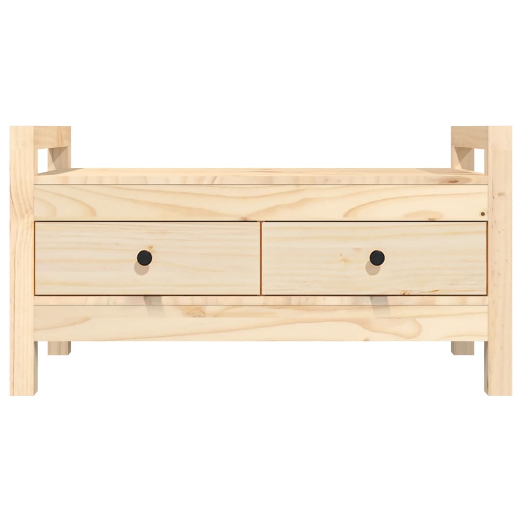 Hall Bench 80x40x43 cm Solid Wood Pine - OLBRIT