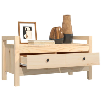 Hall Bench 80x40x43 cm Solid Wood Pine - OLBRIT