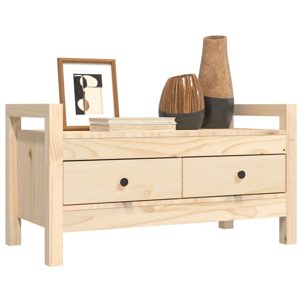 Hall Bench 80x40x43 cm Solid Wood Pine - OLBRIT