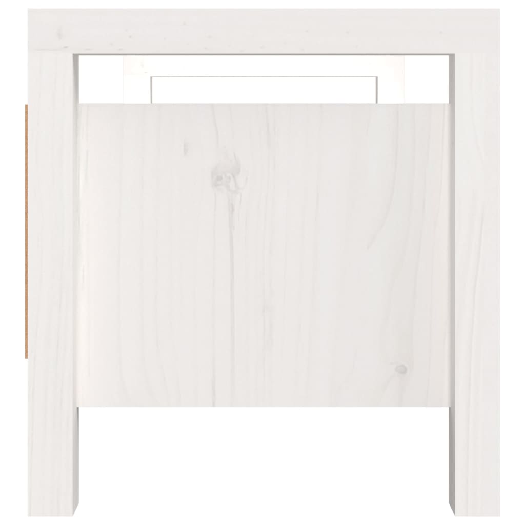 Hall Bench White 80x40x43 cm Solid Wood Pine - OLBRIT