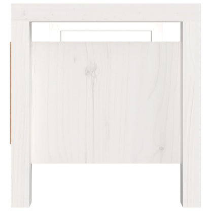 Hall Bench White 80x40x43 cm Solid Wood Pine - OLBRIT