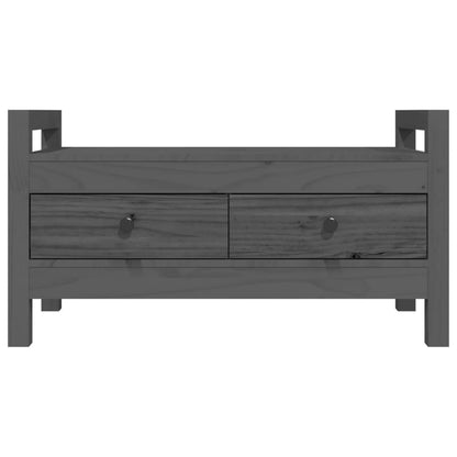 Hall Bench Grey 80x40x43 cm Solid Wood Pine - OLBRIT