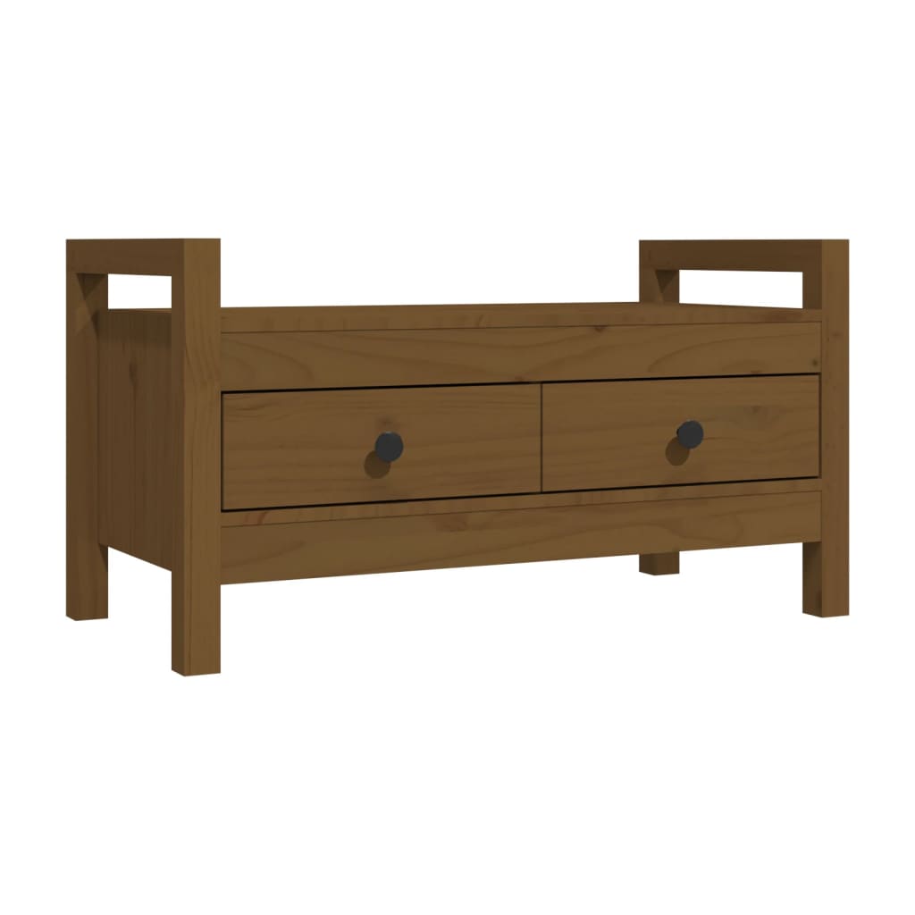 Hall Bench Honey Brown 80x40x43 cm Solid Wood Pine - OLBRIT