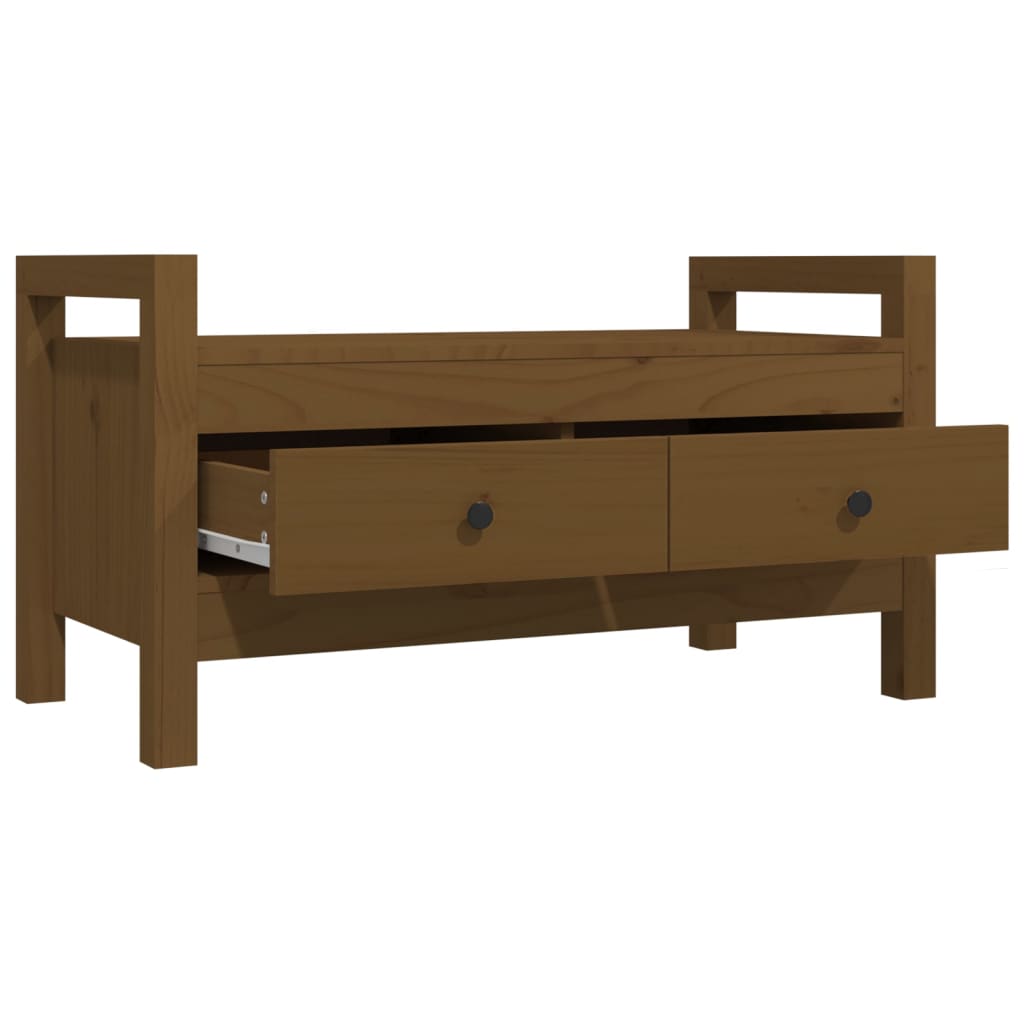 Hall Bench Honey Brown 80x40x43 cm Solid Wood Pine - OLBRIT