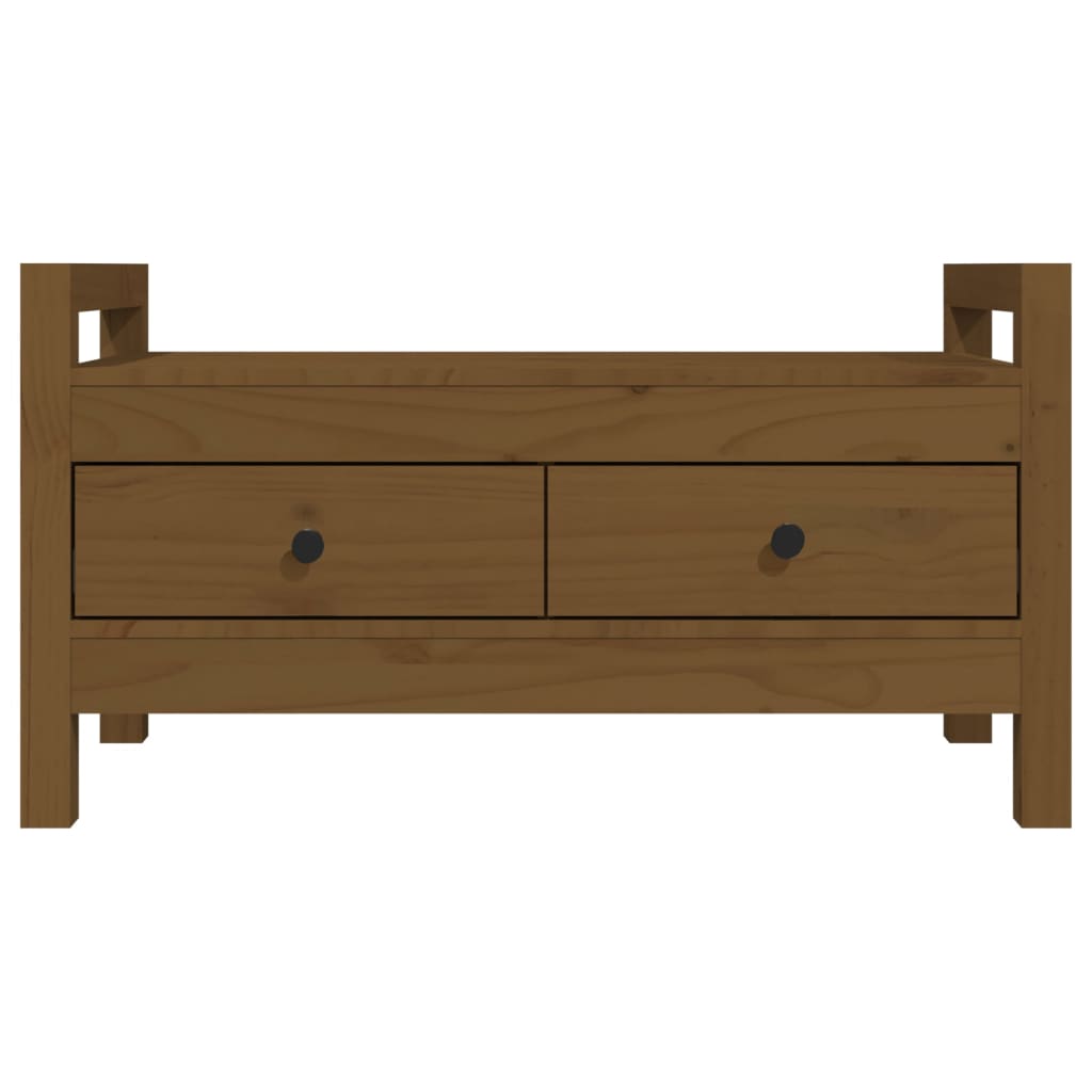 Hall Bench Honey Brown 80x40x43 cm Solid Wood Pine - OLBRIT