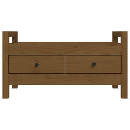 Hall Bench Honey Brown 80x40x43 cm Solid Wood Pine - OLBRIT