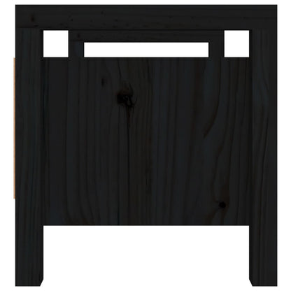 Hall Bench Black 80x40x43 cm Solid Wood Pine - OLBRIT