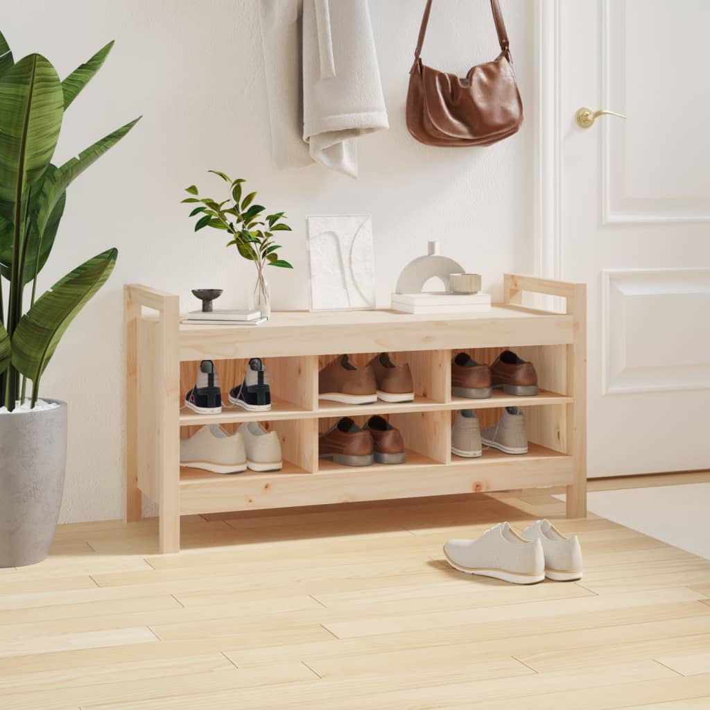 Hall Bench 110x40x60 cm Solid Wood Pine - OLBRIT